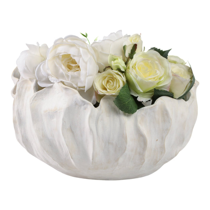 14" SPADENA SHORT PORCELAIN BOWL, IVORY