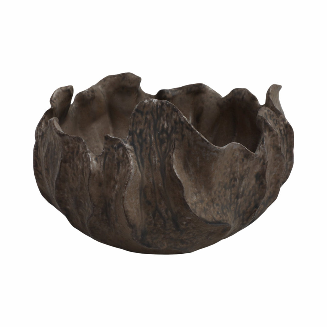 14" ZALDANA SHORT PORCELAIN BOWL, RUST