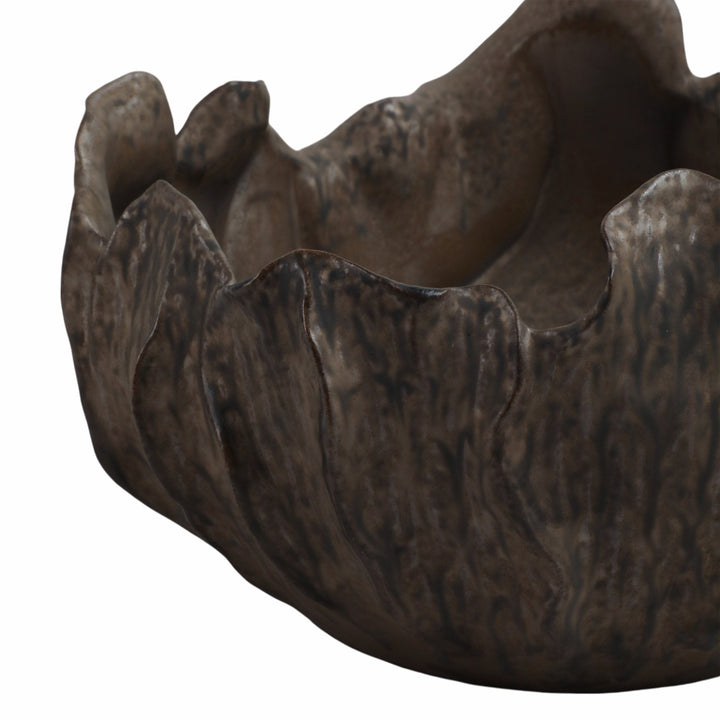 14" ZALDANA SHORT PORCELAIN BOWL, RUST