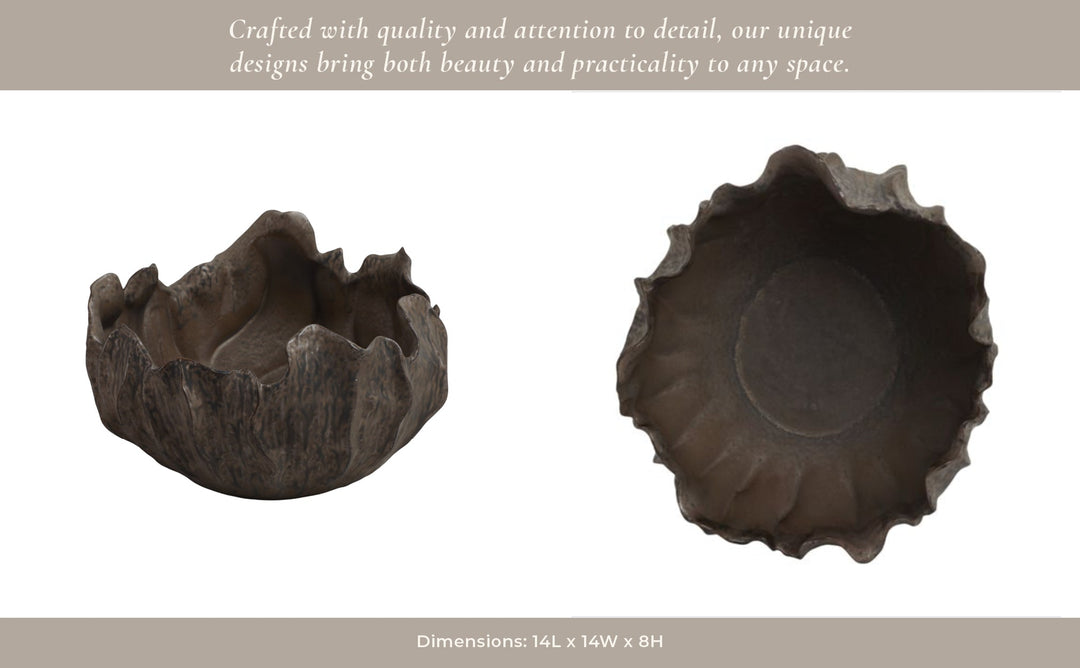 14" ZALDANA SHORT PORCELAIN BOWL, RUST