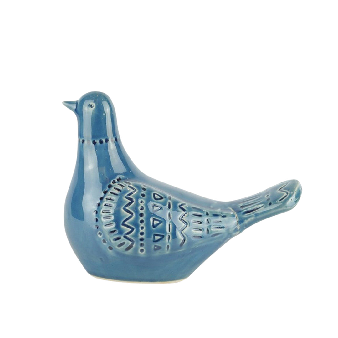 CERAMIC DOVE FIGURINE 8", BLUE