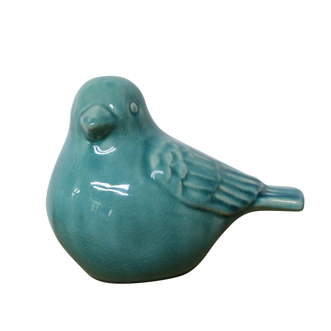 CERAMIC BIRD FIGURINE, 8" GREEN