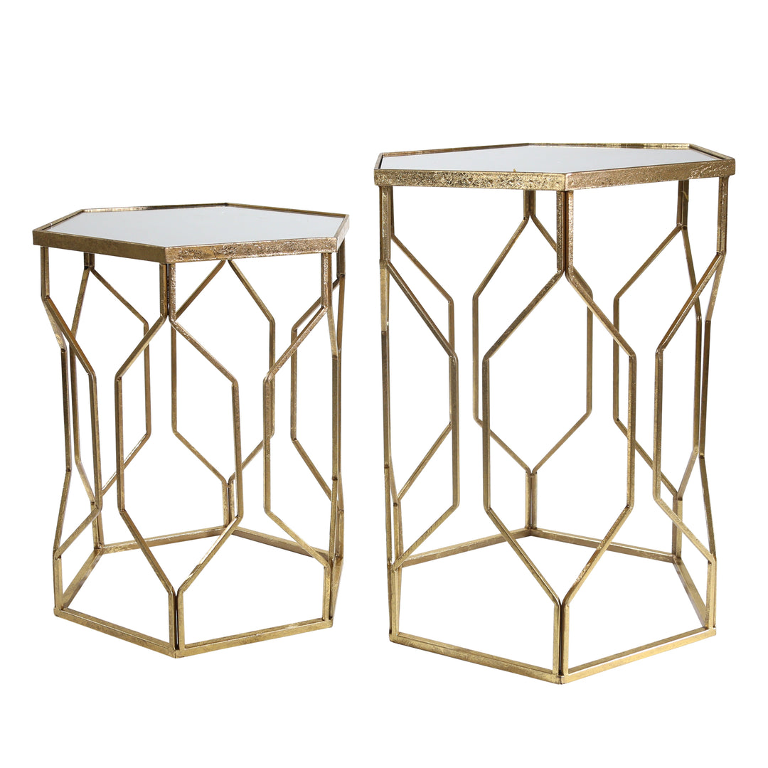 S/2 MIRRORED ACCENT TABLE