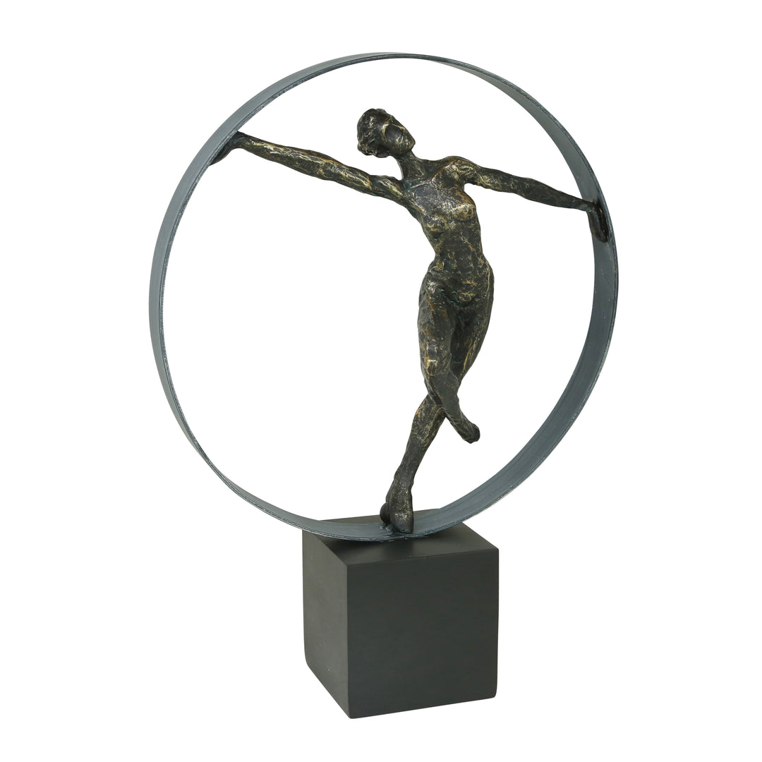 RESIN DANCER CIRCLE SCULPTURE,BRONZE