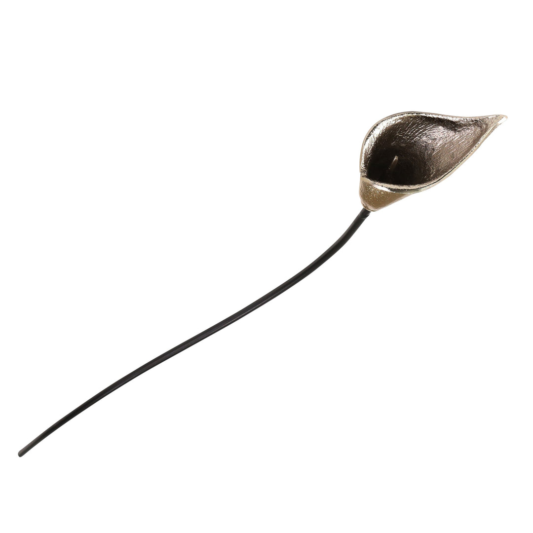 ALUMINIUM 26" CALLA LILY FLOWER W/IRON STEM , GOLD