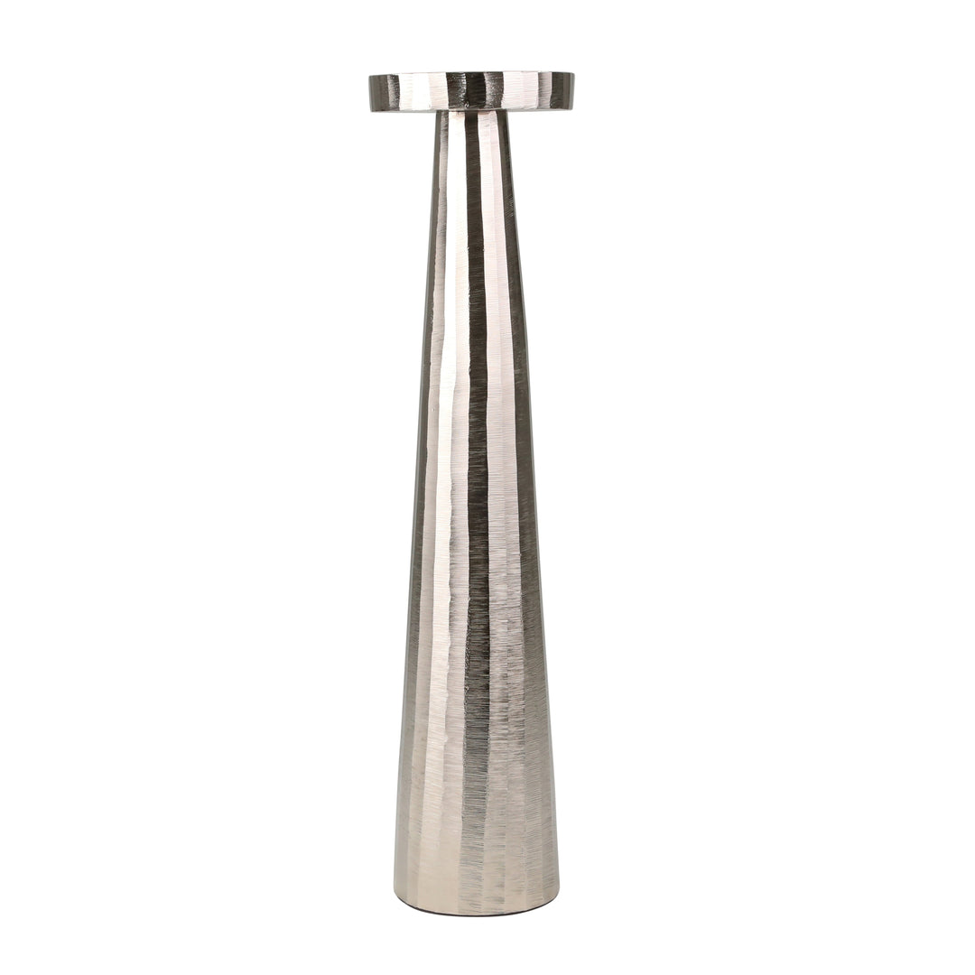 ALUMINUM 22" PILLAR HOLDER, SILVER