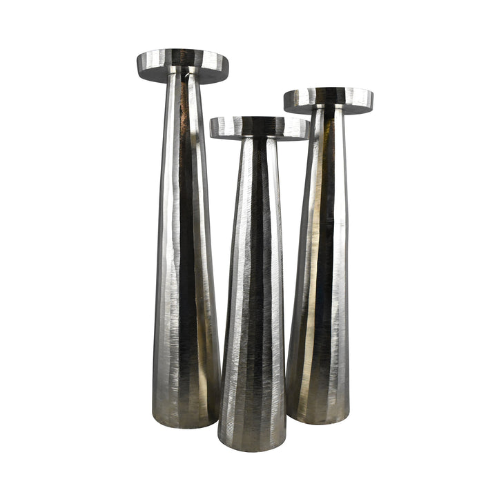 ALUMINUM 22" PILLAR HOLDER, SILVER