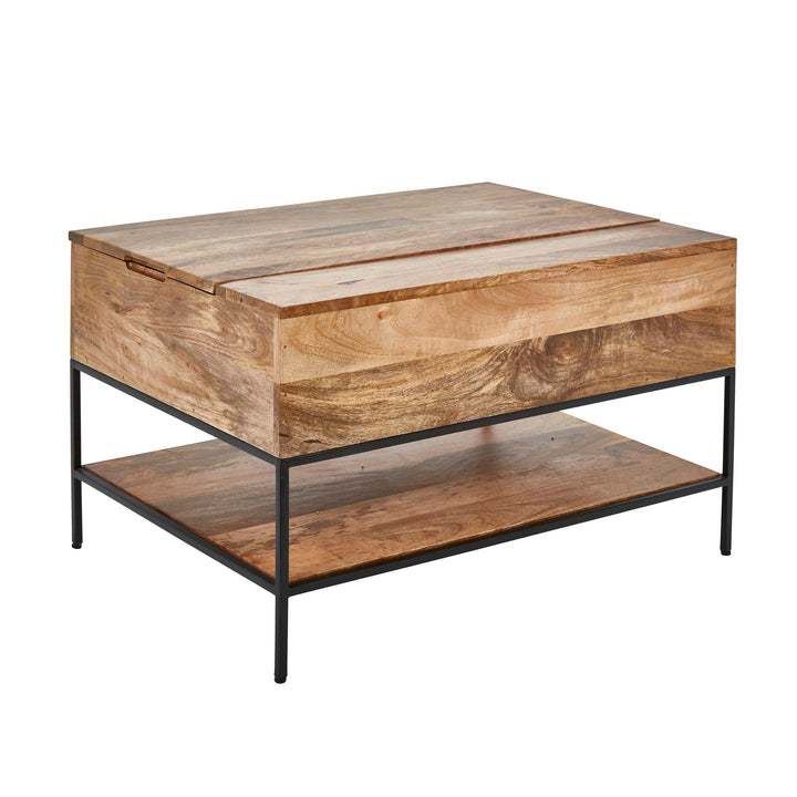 MANGO WOOD LIFT TOP COCKTAIL TABLE, BROWN