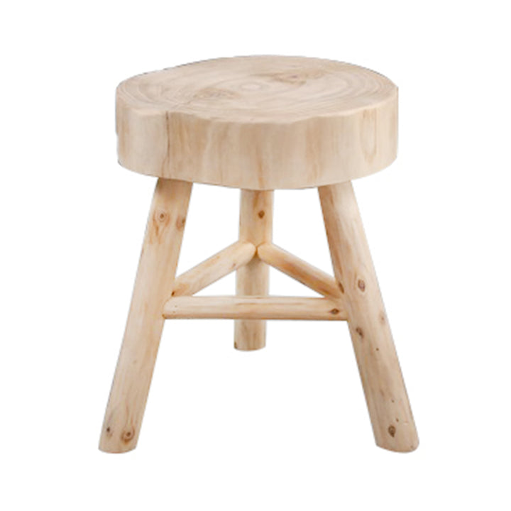 WOODEN 16" STOOL, NATURAL