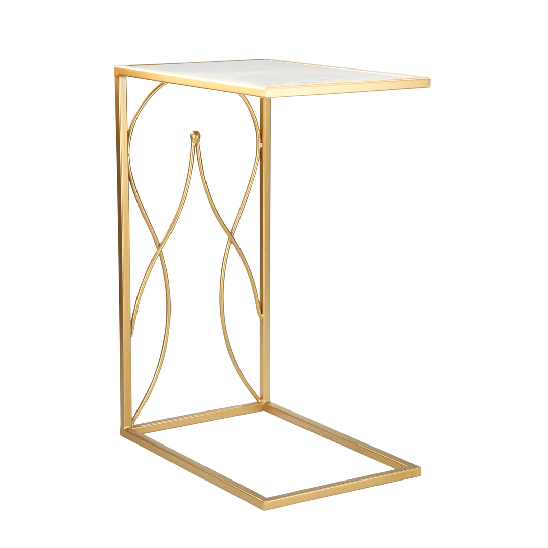 METAL / MIRROR 25" C TABLE,GOLD