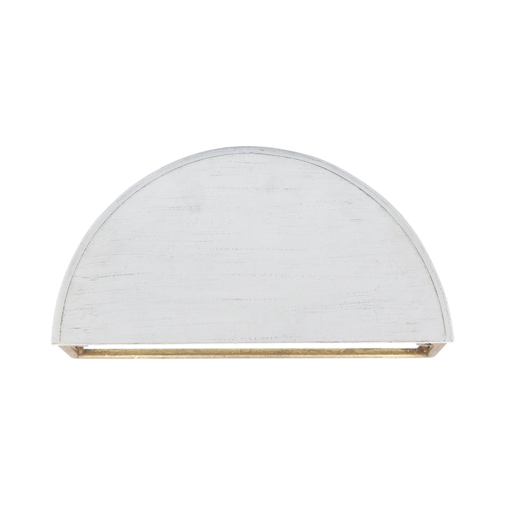 WOOD / METAL 12" L DEMILUNE WALL SHELF, WHITE