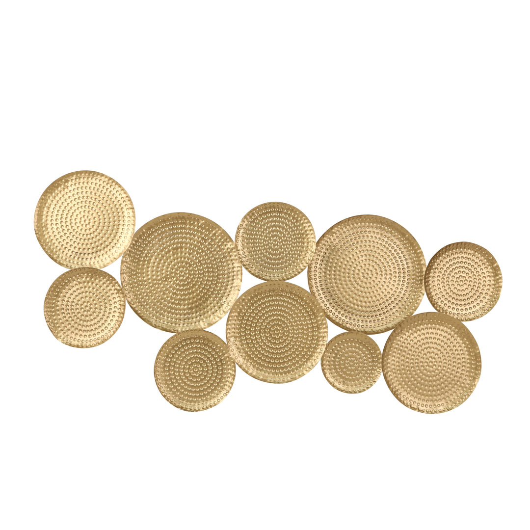 METAL 43" HAMMERED DISC WALL DECOR, GOLD, WB