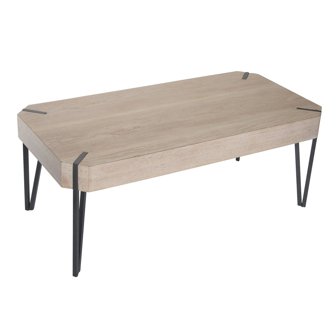 WOODEN 46" COCKTAIL TABLE, BEIGE KD