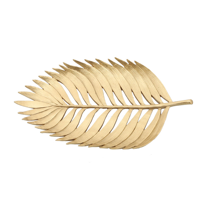 POLYRESIN 12" PALM LEAF DECORATION, GOLD