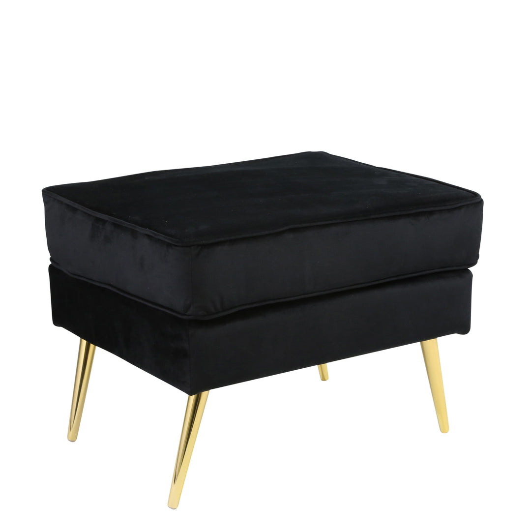 DOUBLE LAYER 22" OTTOMAN, BLACK,KD