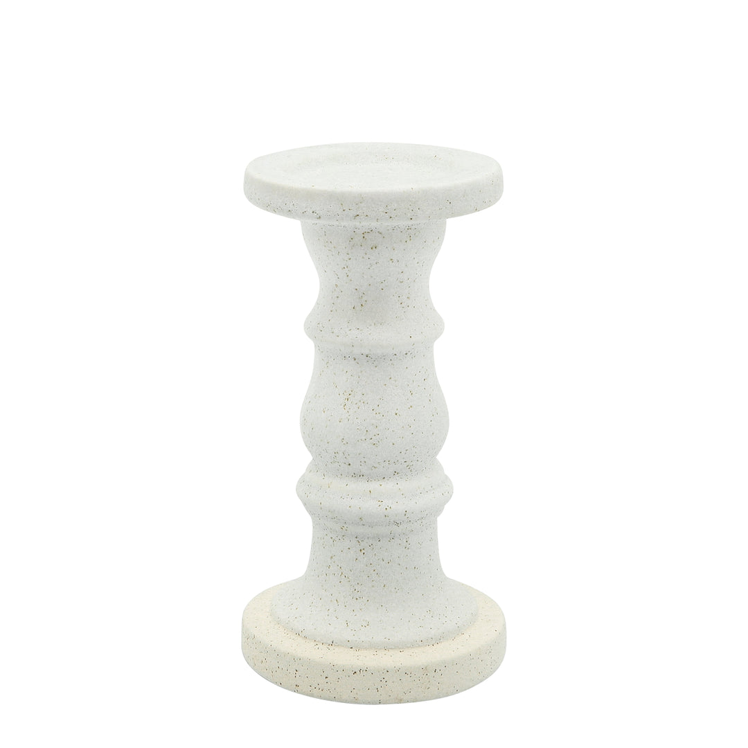 CERAMIC 10" CANDLE HOLDER, BEIGE FADE MATT