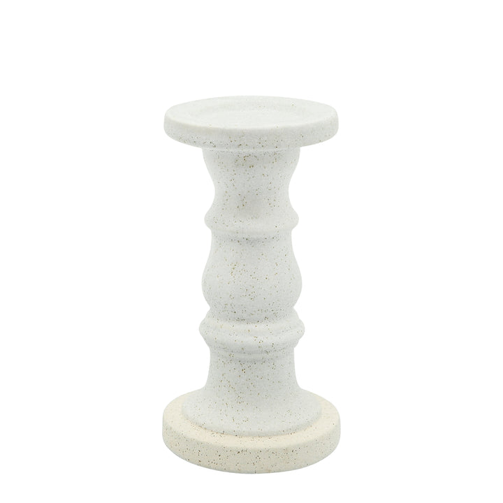 CERAMIC 10" CANDLE HOLDER, BEIGE FADE MATT