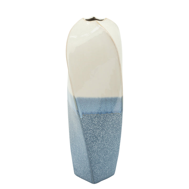 CER, 18"H TWISTED VASE SKYBLUE