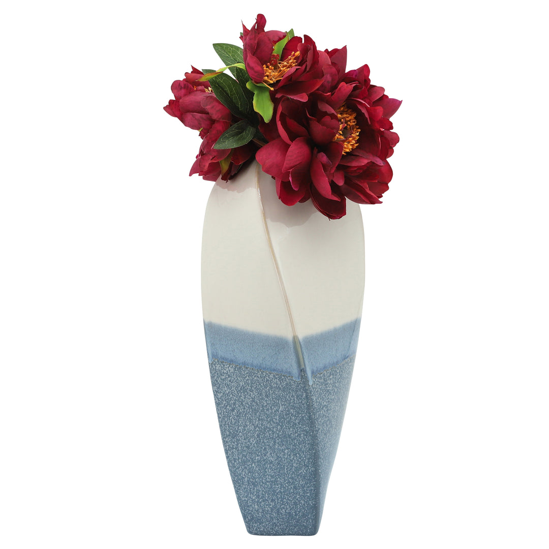 CER, 18"H TWISTED VASE SKYBLUE