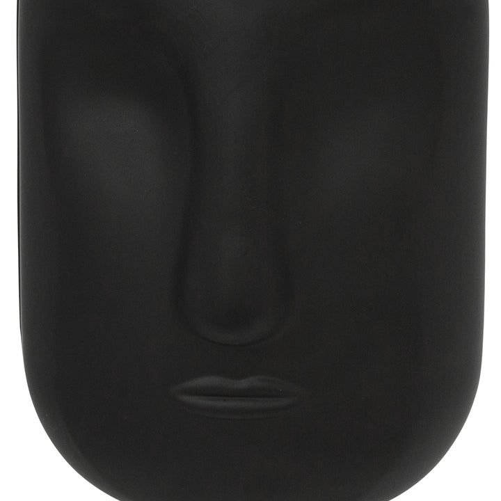 GLASS 10" FACE VASE, BLACK