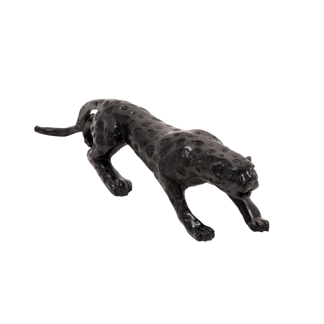 RESIN LEOPARD TABLETOP DECOR,BLACK