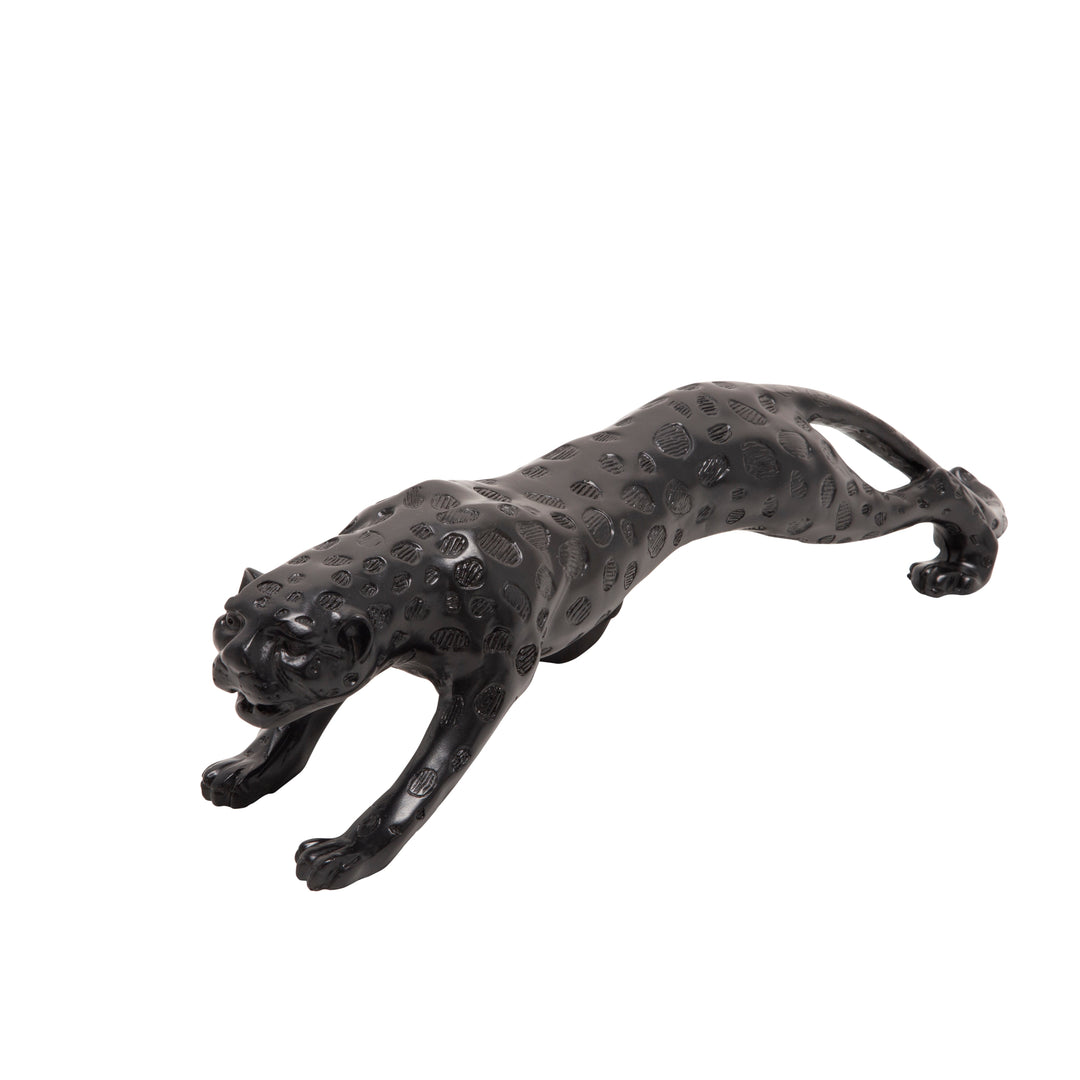 RESIN LEOPARD TABLETOP DECOR,BLACK