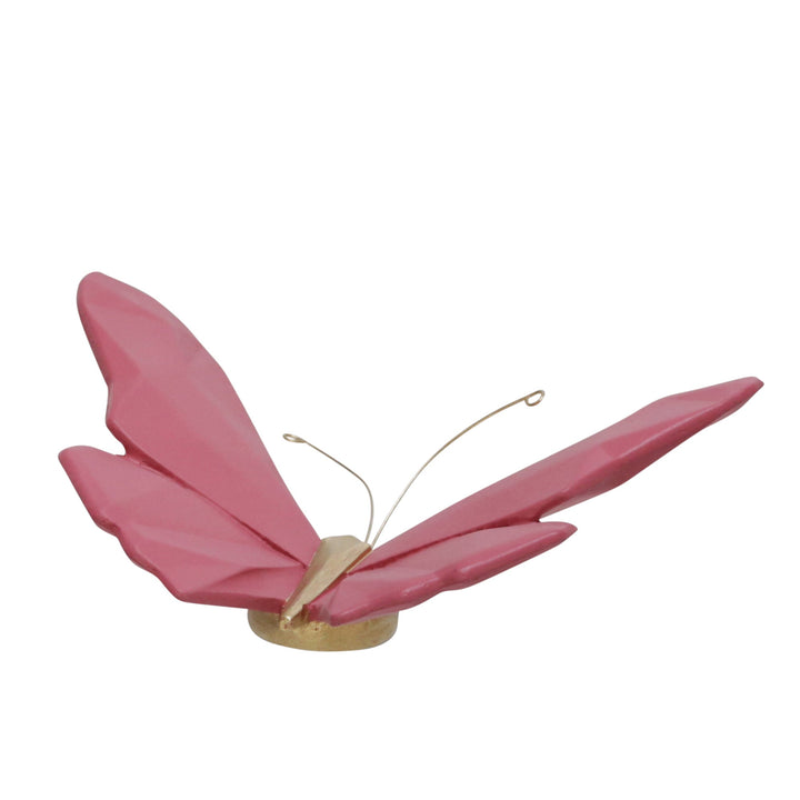 RESIN 6" W ORIGAMI BUTTERFLY WALL HANGING, PINK