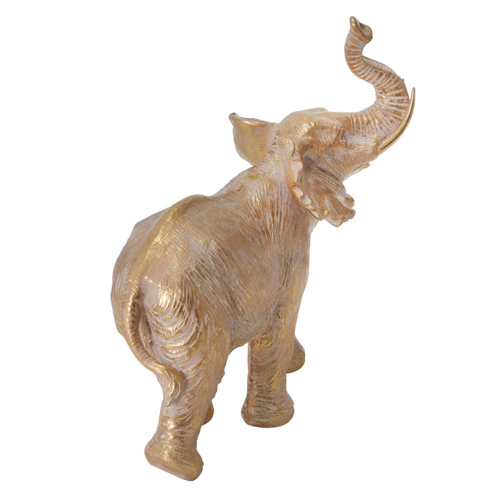 RESIN 12" ELEPHANT DECORATION,GOLD