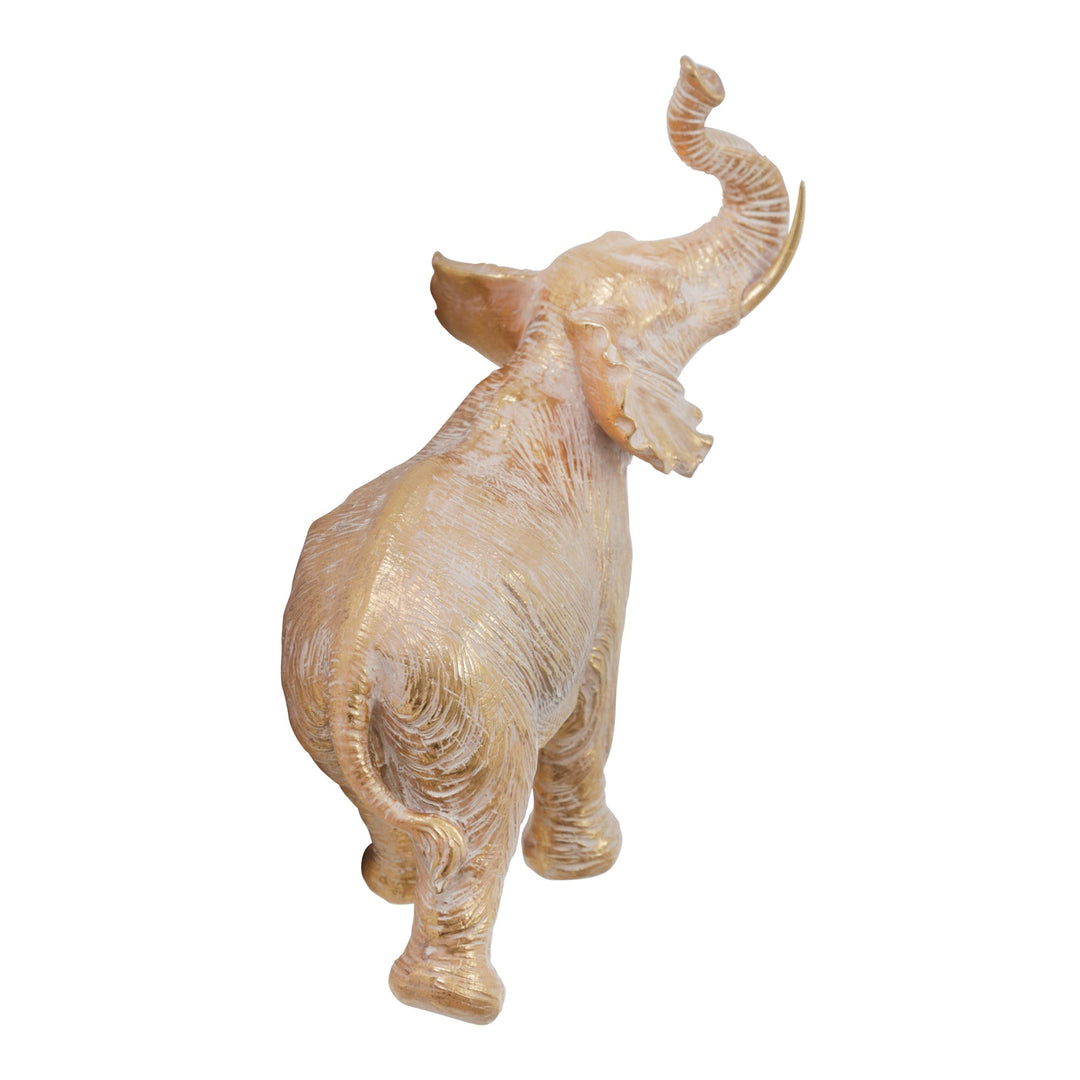 RESIN 12" ELEPHANT DECORATION,GOLD