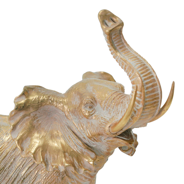 RESIN 12" ELEPHANT DECORATION,GOLD