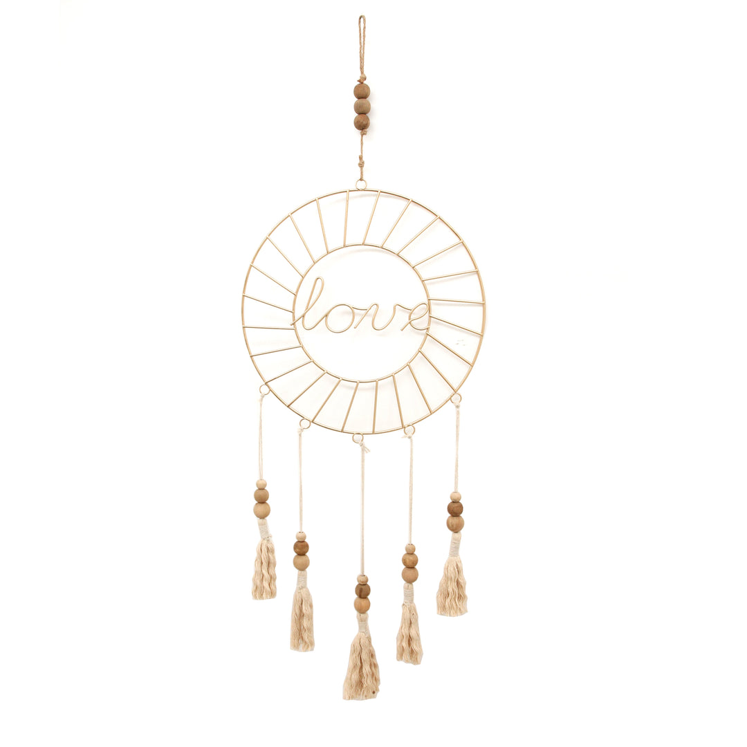 METAL DREAM CATCHER W/ TASSEL,GOLD