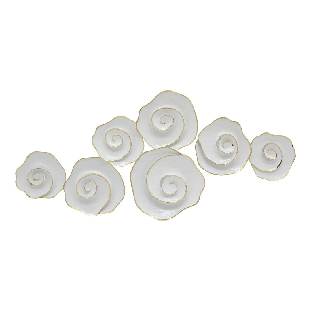 METAL 44" ROSE WALL DECOR, WHITE WB