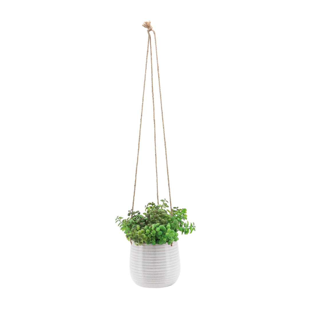 Ceramic 6" Hanging Planter,Beige