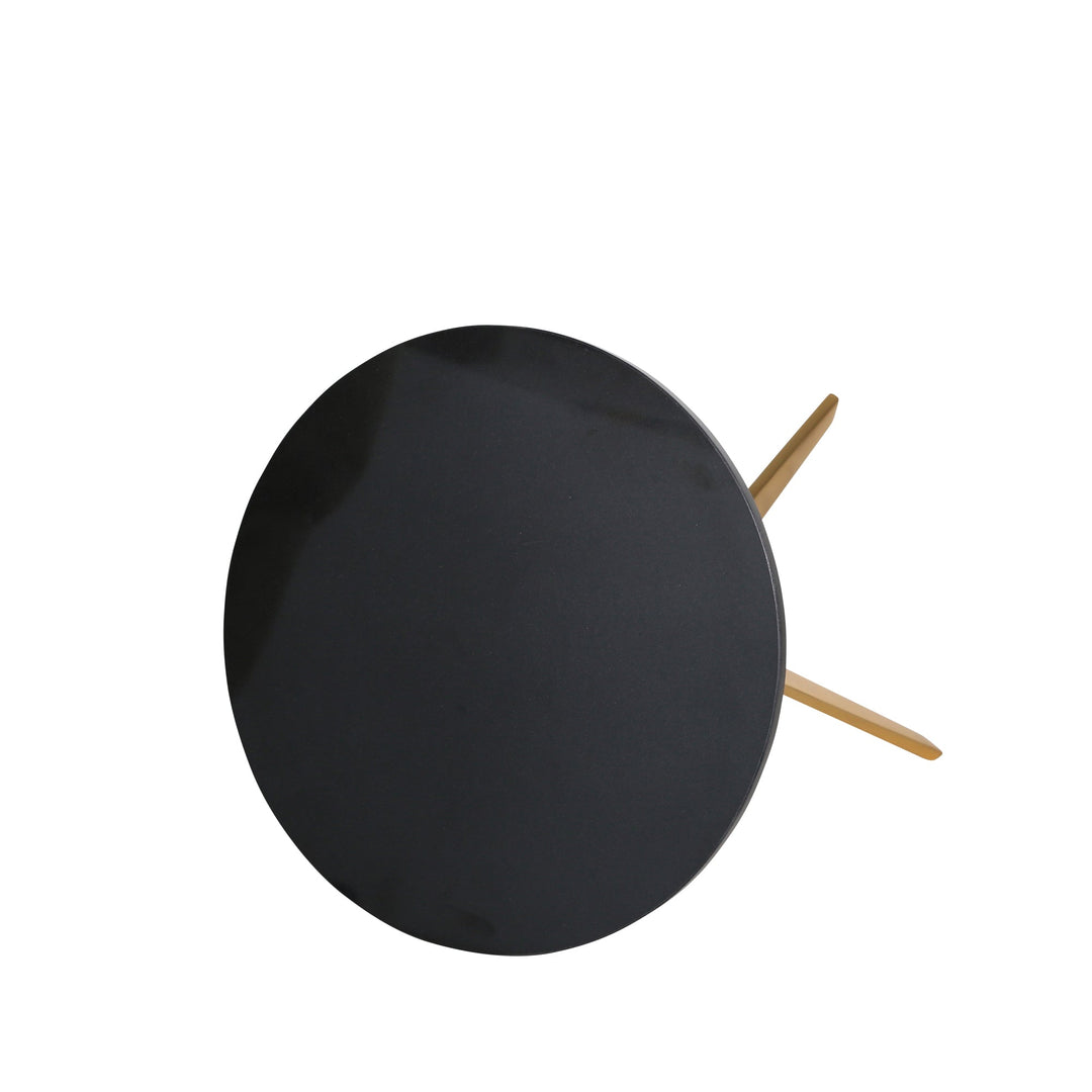 METAL 20" ACCENT TABLE W/ BLACK MARBL