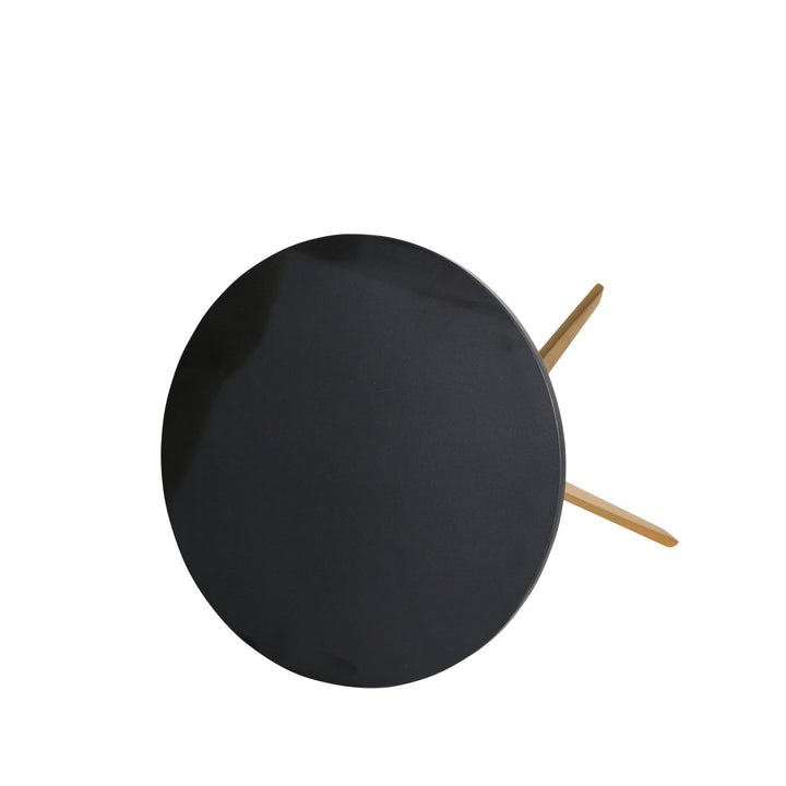 METAL 20" ACCENT TABLE W/ BLACK MARBL