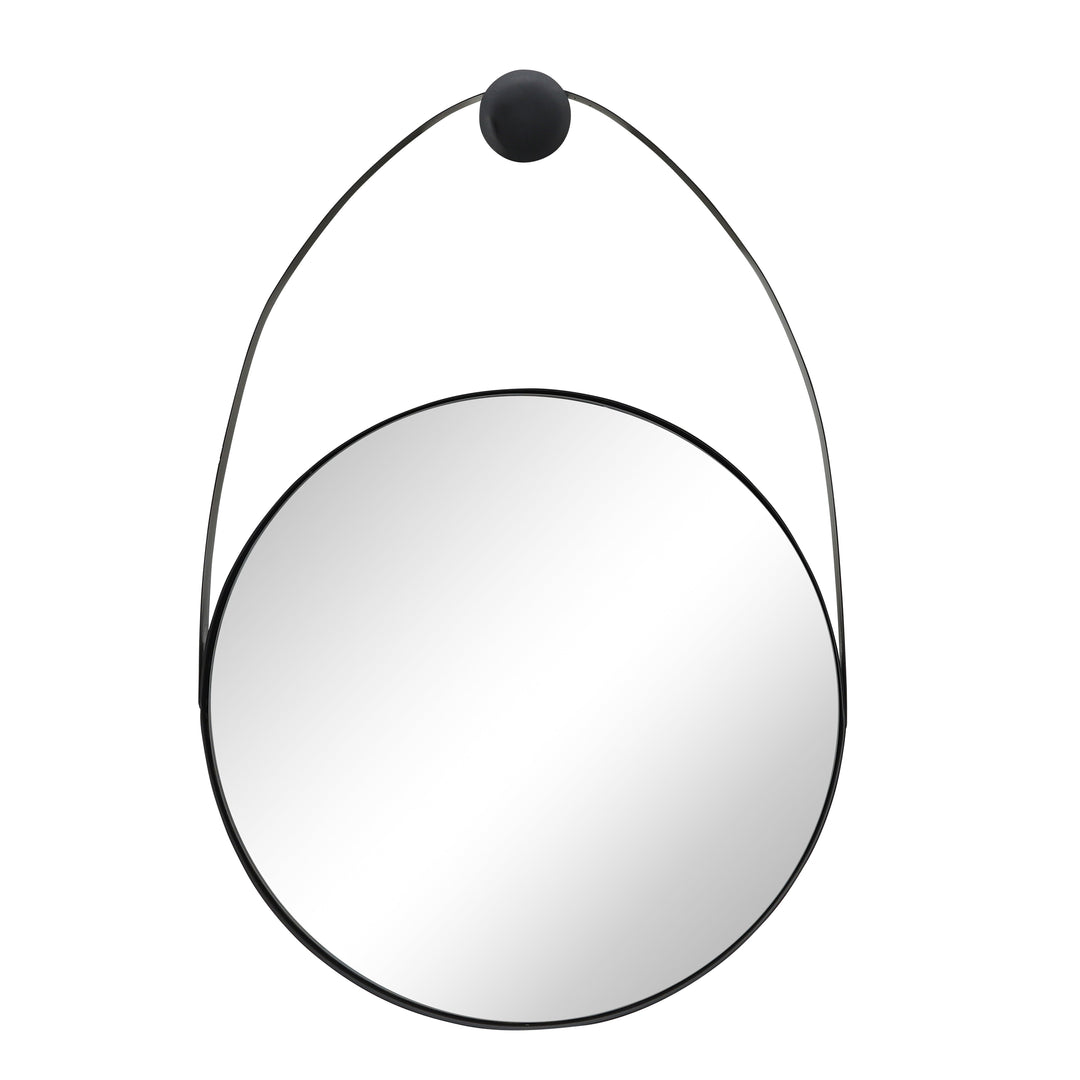 METAL 27" OVAL MIRROR, BLACK