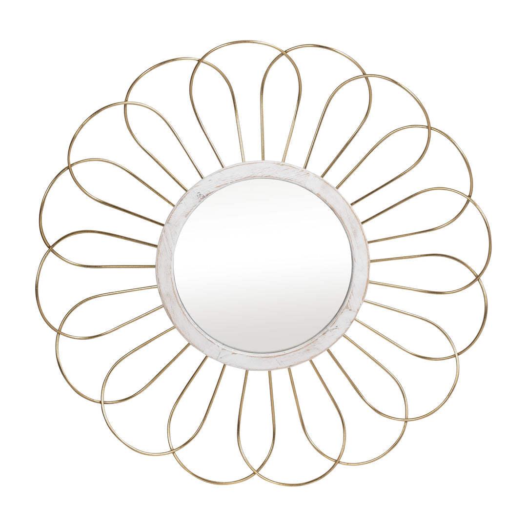 METAL 35" DAISY MIRROR, GOLD WB