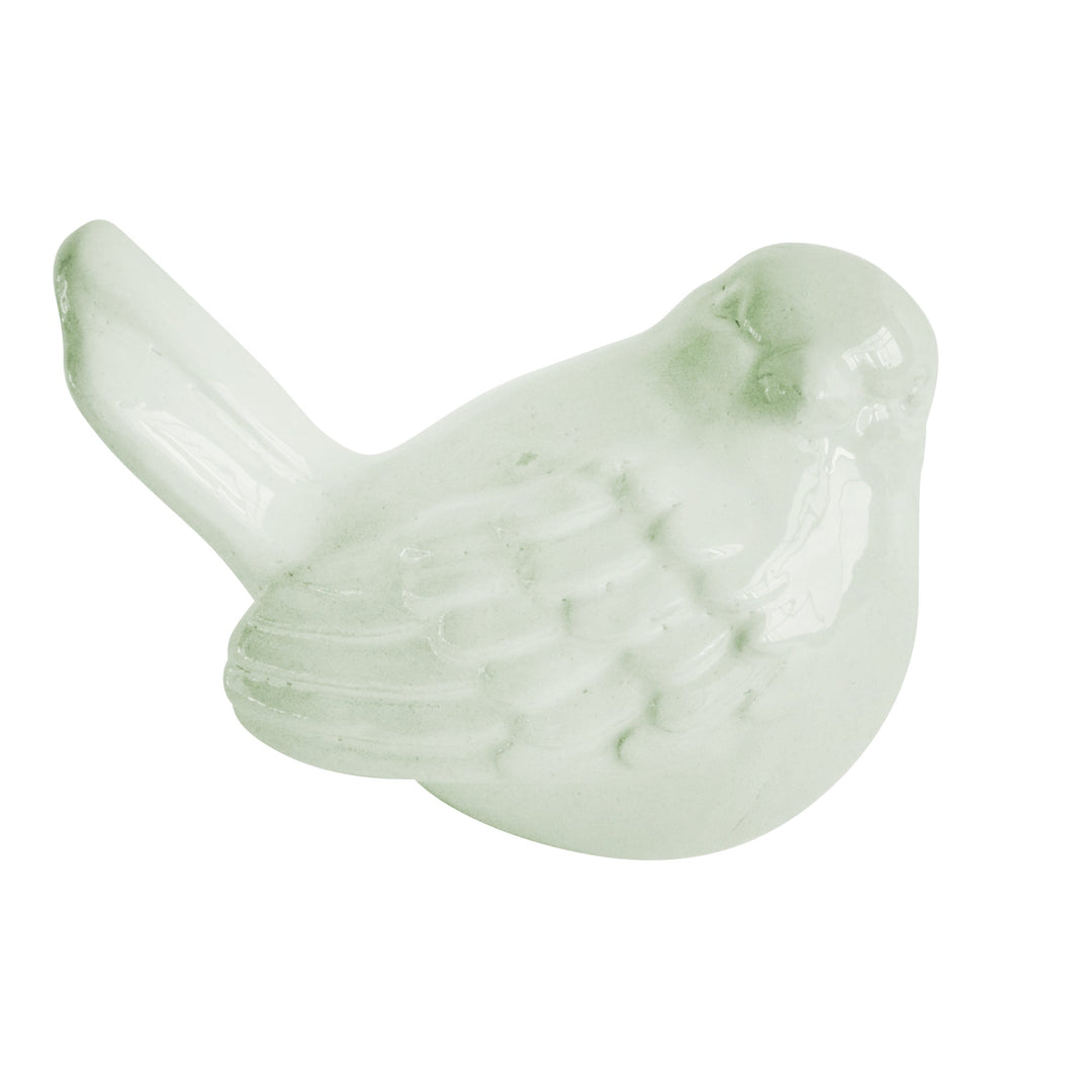 CERAMIC 7" BIRD FIGURINE, GREEN