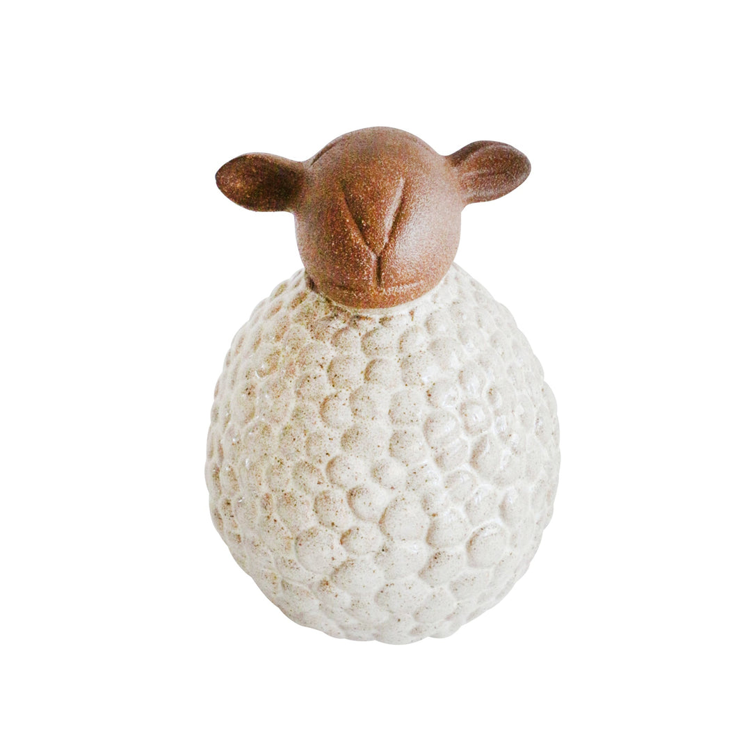 CERAMIC 7" SHEEP FIGURINE, IVORY