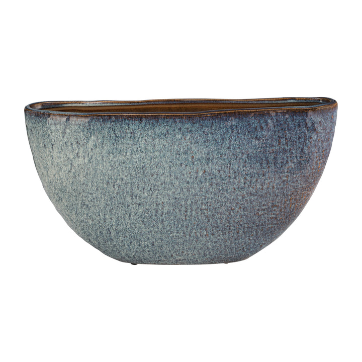 CERAMIC 10" VASE, BLUE