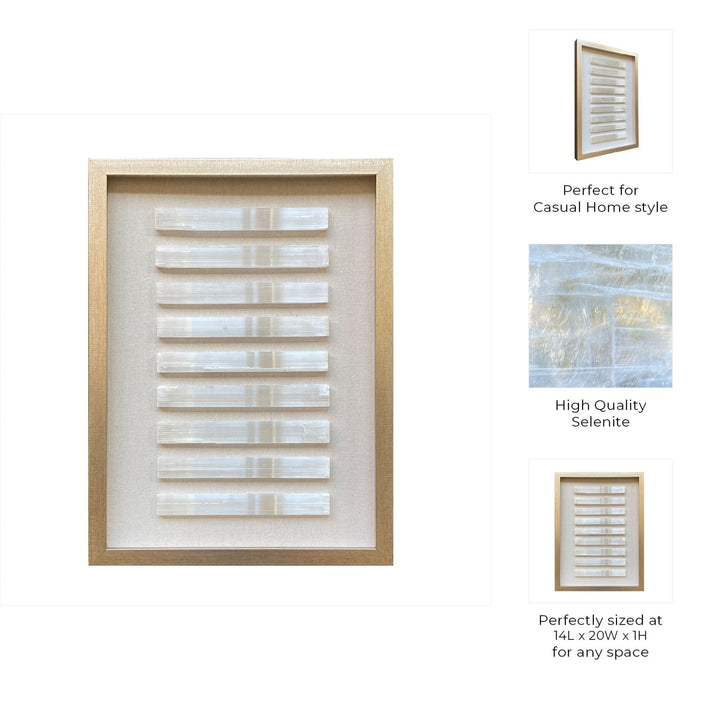 14X20 SORUS SELENITE STONE SHADOWBOX ART