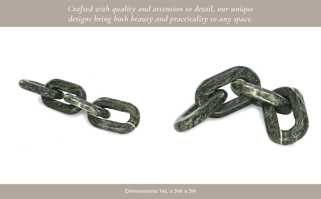14X3" 4-LINK MARBLE CHAIN, FOREST GREEN