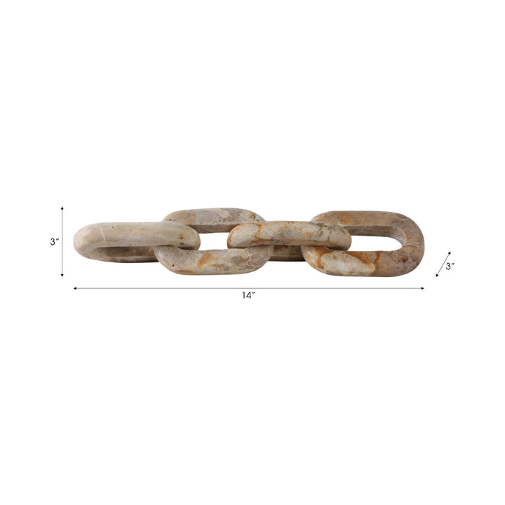 14X3" 4-LINK MARBLE CHAIN, LIGHT LEOPARD