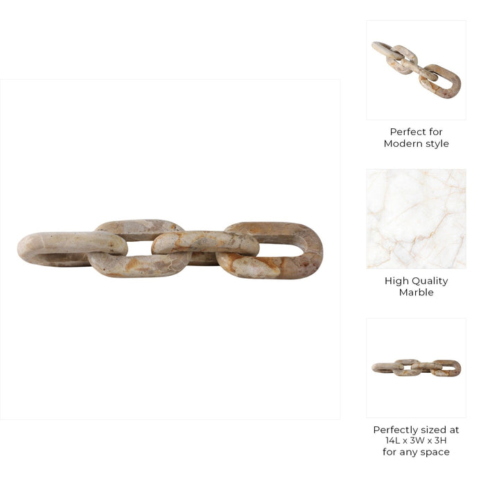 14X3" 4-LINK MARBLE CHAIN, LIGHT LEOPARD