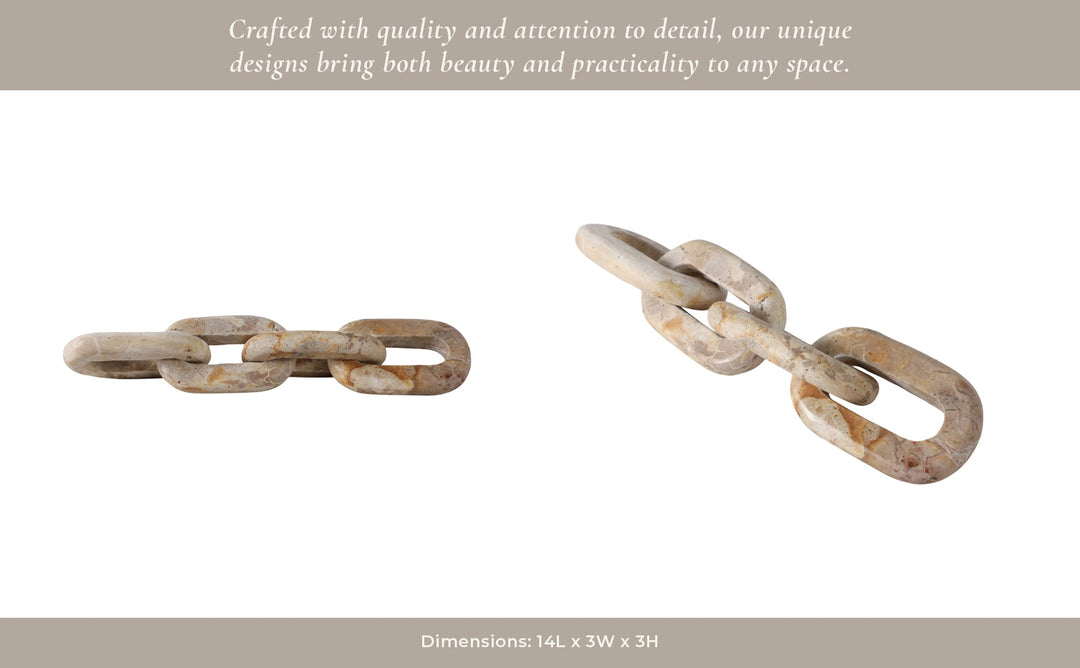 14X3" 4-LINK MARBLE CHAIN, LIGHT LEOPARD