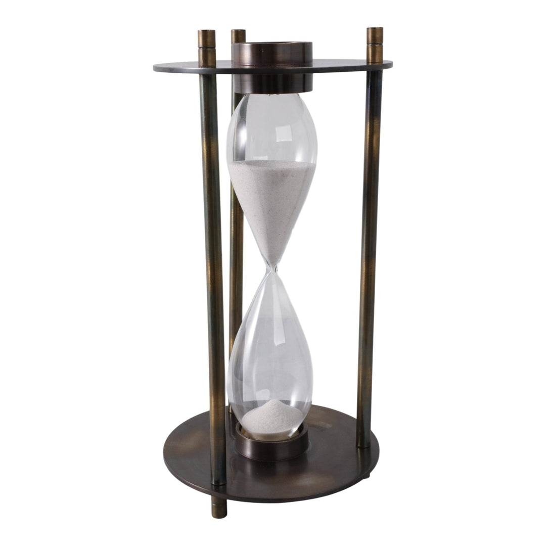 15" PERTH BRONZE ALUMINUM COMPASS HOURGLASS