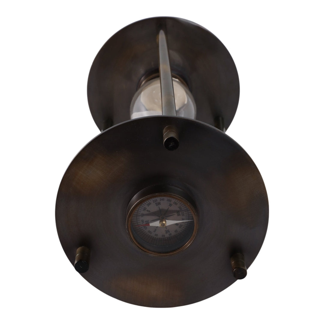 15" PERTH BRONZE ALUMINUM COMPASS HOURGLASS