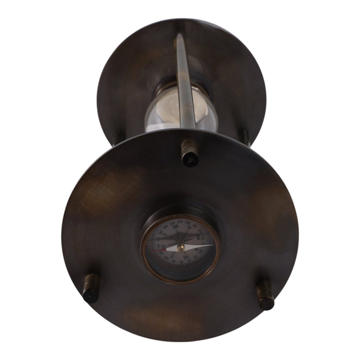 15" PERTH BRONZE ALUMINUM COMPASS HOURGLASS