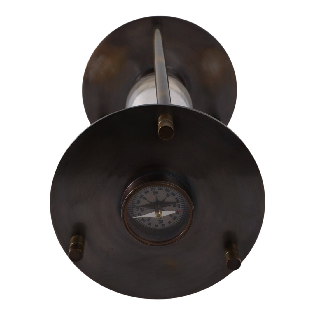 15" PERTH BRONZE ALUMINUM COMPASS HOURGLASS