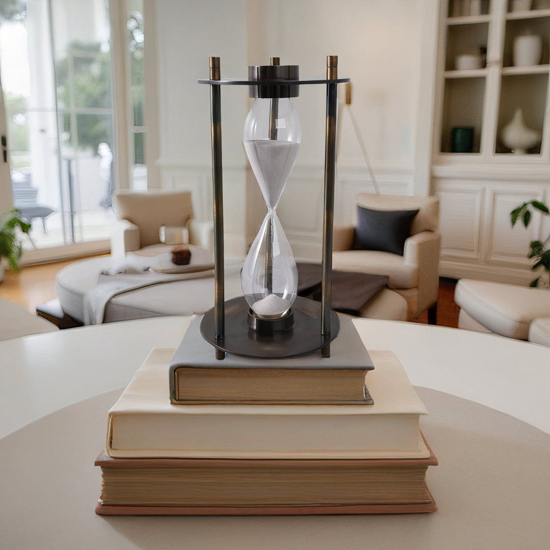 15" PERTH BRONZE ALUMINUM COMPASS HOURGLASS
